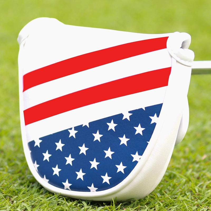 Frimon Golf Club Head Covers,4pcs or 1pc USA Golf Head Covers for Woods and Driver Fairway Hybrid - PU Leather Mallet Blade Putter for Men Women Golf Enthusiast - Image 2